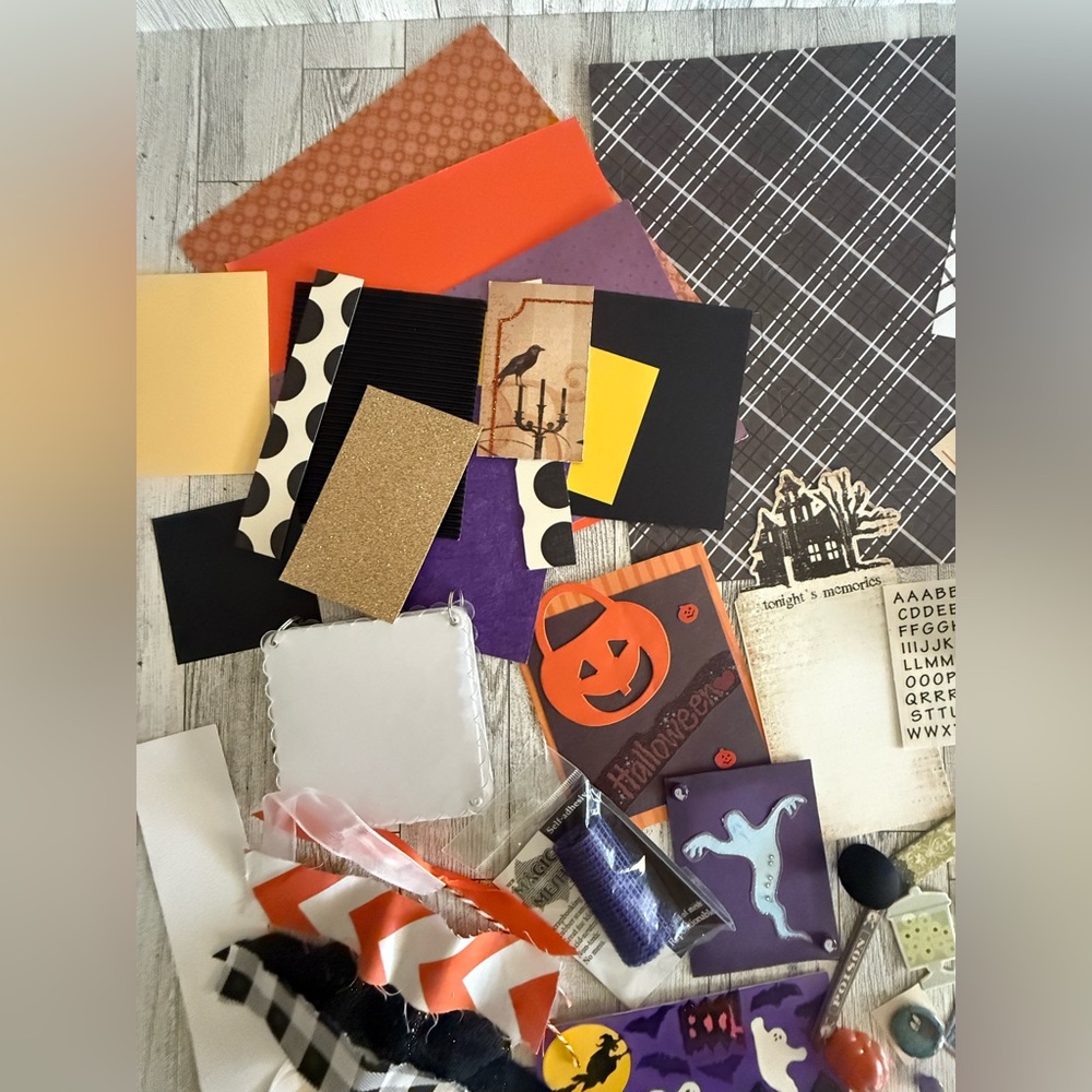 Junk Journal Ephemera Halloween Theme over 100 pieces includes small blank book - Picture 7 of 11
